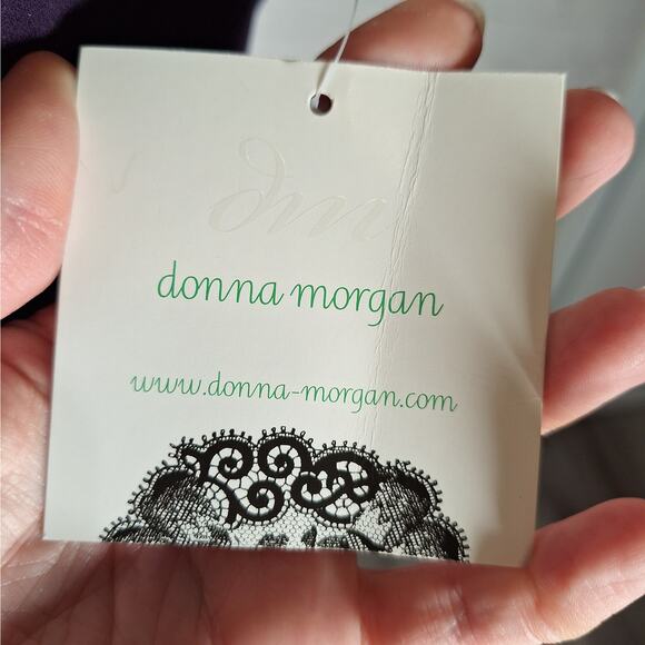 NWT $240 Donna Morgan Purple Silk Cocktail Dress, 14, Sleeveless with Pleating - Picture 6 of 8